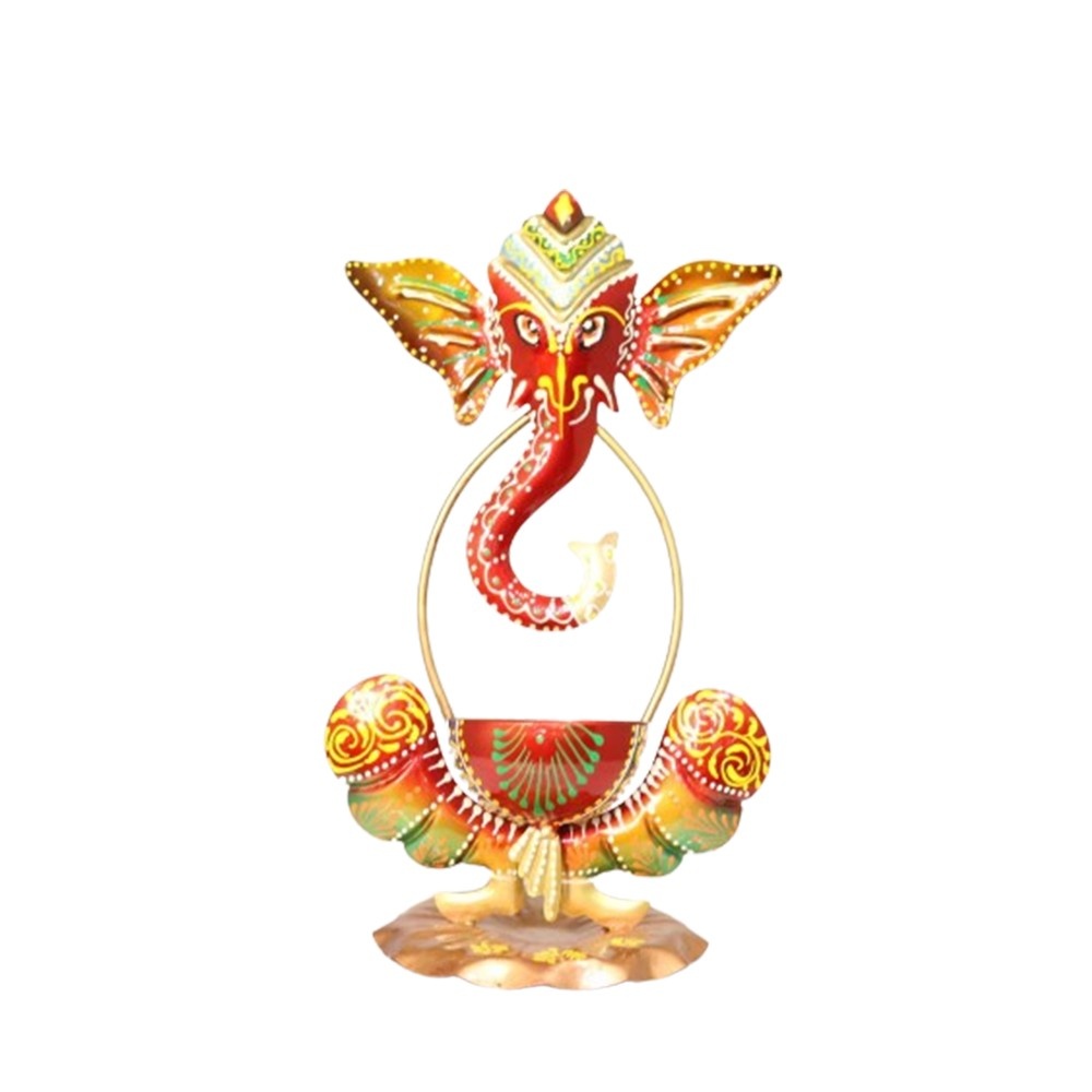Iron Ganesh T light Holder – Decorative Lord Ganesha Candle Holder